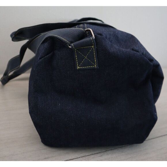 Jean Paul Gaultier Unisex Blue Pour Vous Denim Weekender Gym Travel Duffle Bag - Picture 9 of 9